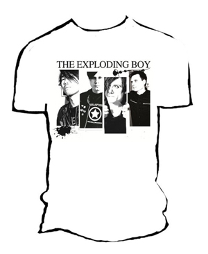 The Exploding Boy - White T-shirt, click for larger version.
